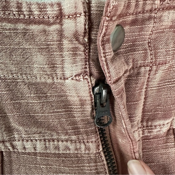 Free People Ride Out Barrel Moto Pants Pink Terracotta Canyon Sunset SZ S - Picture 5 of 8